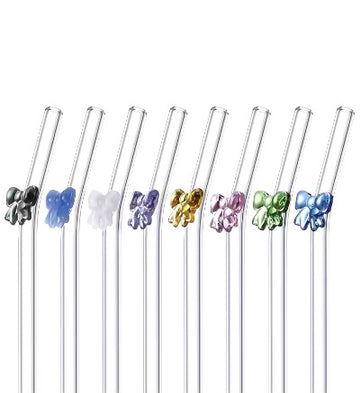 Dottie Glass Straw With Bows